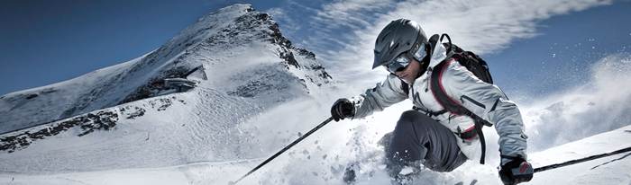 Skier in deep snow